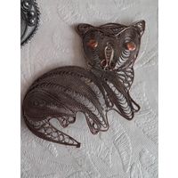 Крупная винтажная брошь Филигрань Казаково.