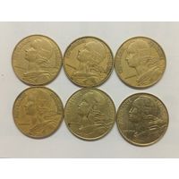 Франция 20 сантимов, 1962 г.1963 г.1964 г.1974 г.1983 г.1994 год