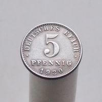Германия 5 пфеннигов 1920 A