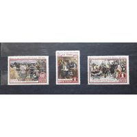 СССР 1955г. 85 лет со д.р. Ленина. Серия из 3 марок. **/* Сол.1810-1812.