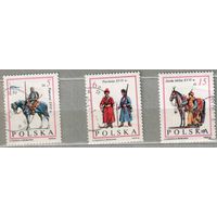 Воины XVII в. 3 марки из серии, 1983г. Война, гаш. Польша.