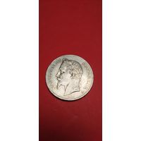 5 франков 1868.Франция. Наполеон III. Серебро. С рубля.(03) Превосходное состояние.