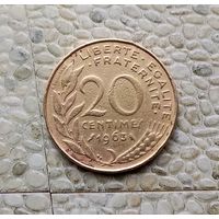 20 сантимов 1963 года Франция. Пятая Республика.