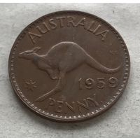 Австралия 1 пенни 1959 Елизавета II (Перт - с точкой)