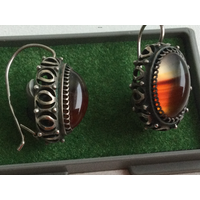 Серьги винтажные с  сердоликом.