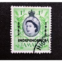 Марка Ямайка 1962 год ( надпечатка на марке 1956 года)