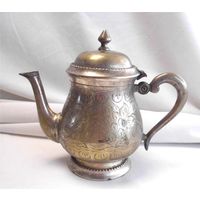 Кофейник 930 мл Чайник Латунь Серебрение Англия