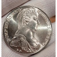 С 1р без мц! 1 талер 1780 Австрия Мария Терезия - крупное серебро рестрайк! Горящая!