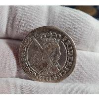 Орт 1698 18 грошей серебро Брандебург Пруссия Фридрих I СОХРАН РЕДКИЙ ГОД!!!