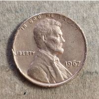 США 1 цент, 1967 г., Цент Линкольна,  KM# 201