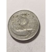 Италия 5 лир 1951