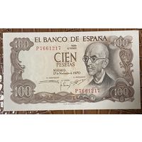 Банкнота Испании 100 песет 1970 год. НЕ БЫЛА В ОБОРОТЕ