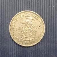 Великобритания 1 шиллинг 1948 год английский лев на короне с IND: IMP:
