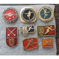 Значки "Фехтование" СССР - 8 шт. Алюминий.