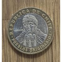 Монета Чили 100 песо 1916 г.
