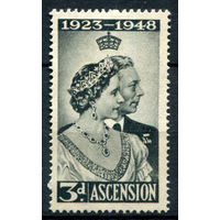 Британские колонии - Асенсьон (о-в Вознесения) - 1948г. - серебряный юбилей свадьбы короля Георга VI и королевы Елизаветы - 1 марка - чистая, без клея [Mi 55]. #3-WB-94-A-2