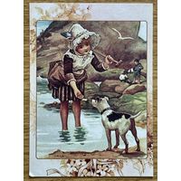 Репринт.Открытка для посткроссинга 10,5 х 14,8 см "Далёкое детство"издателя начала 20 века Эрнеста Нистера