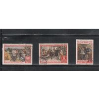 СССР-1955, (Заг.1722-1724)   гаш. (с клеем) , 85-год. рож. Ленина,Живопись