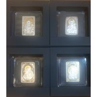 Комплект икон Смоленская Минская Казанская Жировичская 20 рублей Серебро. Обмен