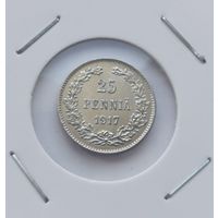 25 пенни 1917 г. Орёл без короны. С рубля