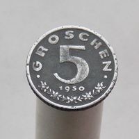 Австрия 5 грошенов 1950