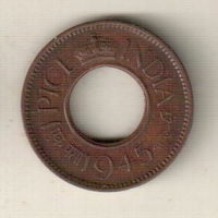 Британская Индия 1 пайс 1945