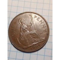 1 пенни Великобритания 1964 год.