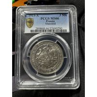 3 марки 1915 Мансфельд Пруссия PCGS MS66 Редкая!