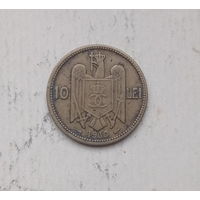 Румыния 10 лей 1930 год король Карол II герб Румынии