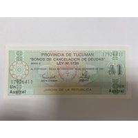 АРГЕНТИНСКИЙ ОБЛИГАЦИОННЫЙ БИЛЕТ (БОНА) - 1 АУСТРАЛЬ - 03