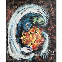 Панно картон масло акрил