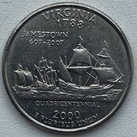 США 25 центов (квотер) 2000 г. P. Вирджиния