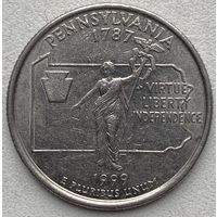 США 25 центов (квотер) 1999 г. P. Штат Пенсильвания
