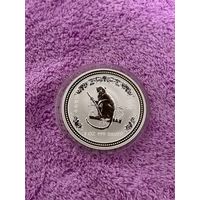 1 доллар "Год Обезьяны" Австралия, 2004. Серебро 999, 31,1 гр.