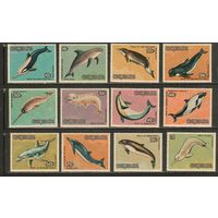 Кука острова-1984(Мих.958-969) , ** , Морская фауна, Киты, Дельфины (полная серия)