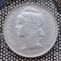 Португалия 50 сентавос 1913 года, UNC. Серебро! Сторгуй за свою цену, предложи обмен! Y70-2