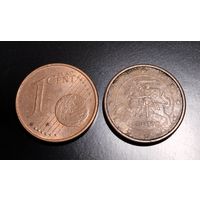 1 евроцент 2015. Литва (2 одним лотом)