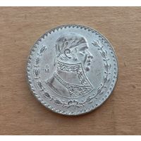 Мексика, 1 песо 1958, биллон (серебро 0.100)
