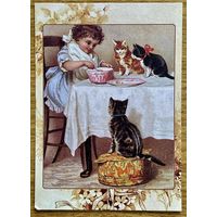 Репринт.Открытка для посткроссинга 10,5 х 14,8 см "Далёкое детство"издателя начала 20 века Эрнеста Нистера