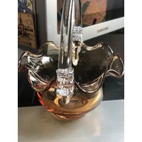 Конфетница богемское стекло Чехословакия