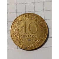 10 сантимов Франция 1991 год