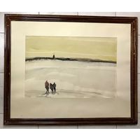 Цвирко В.К;Народный художник;83/102,5см.с учетом родной рамы и паспарту;Зимний пейзаж