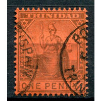 Британские колонии - Тринидад - 1901/06г. - Британия, 1 P - 1 марка - гашёная [Mi 49]. #4-B5-136-A-1