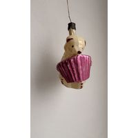 Елочная игрушка  мишка с гармошкой СССР