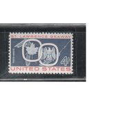 США-1959, (Мих.754),  ** , Карта, Гербы, Море(одиночка)