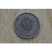 Швейцария 1/2 франка 1992