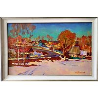 Платонов Ю.В;50/80см;"Д. Шерстин. Мартовский снег", 2022г. Холст, масло. Размер 50х80 см.