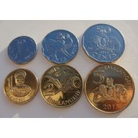Эсватини "Свазиленд"  Набор 6 монет 10, 20, 50 центов - 1, 2, 5 эмалангени 2015 год