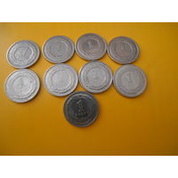 Польша 1 зл. 1990,94,95,95,2009,014,015,020,020