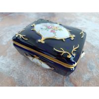Шкатулка кобальт Royal Dux Bogemia Ройял Дукс Богемия Чехословакия фарфор